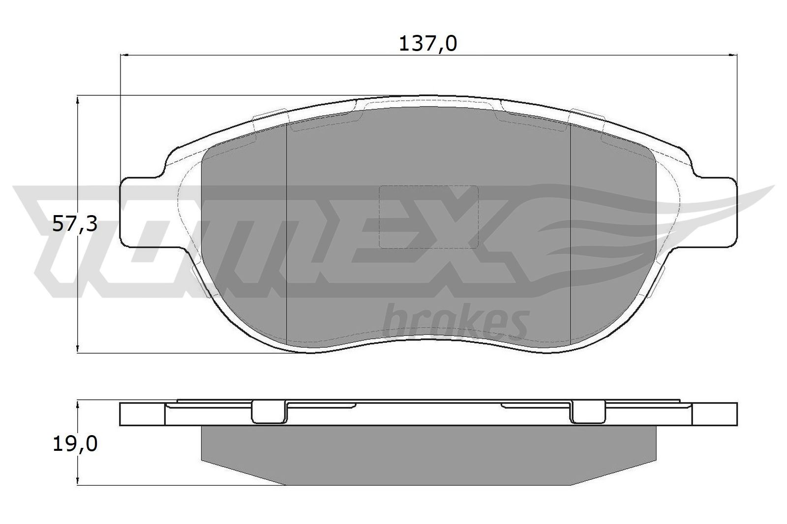 Obrázok Sada brzdových platničiek kotúčovej brzdy TOMEX Brakes  TX1342